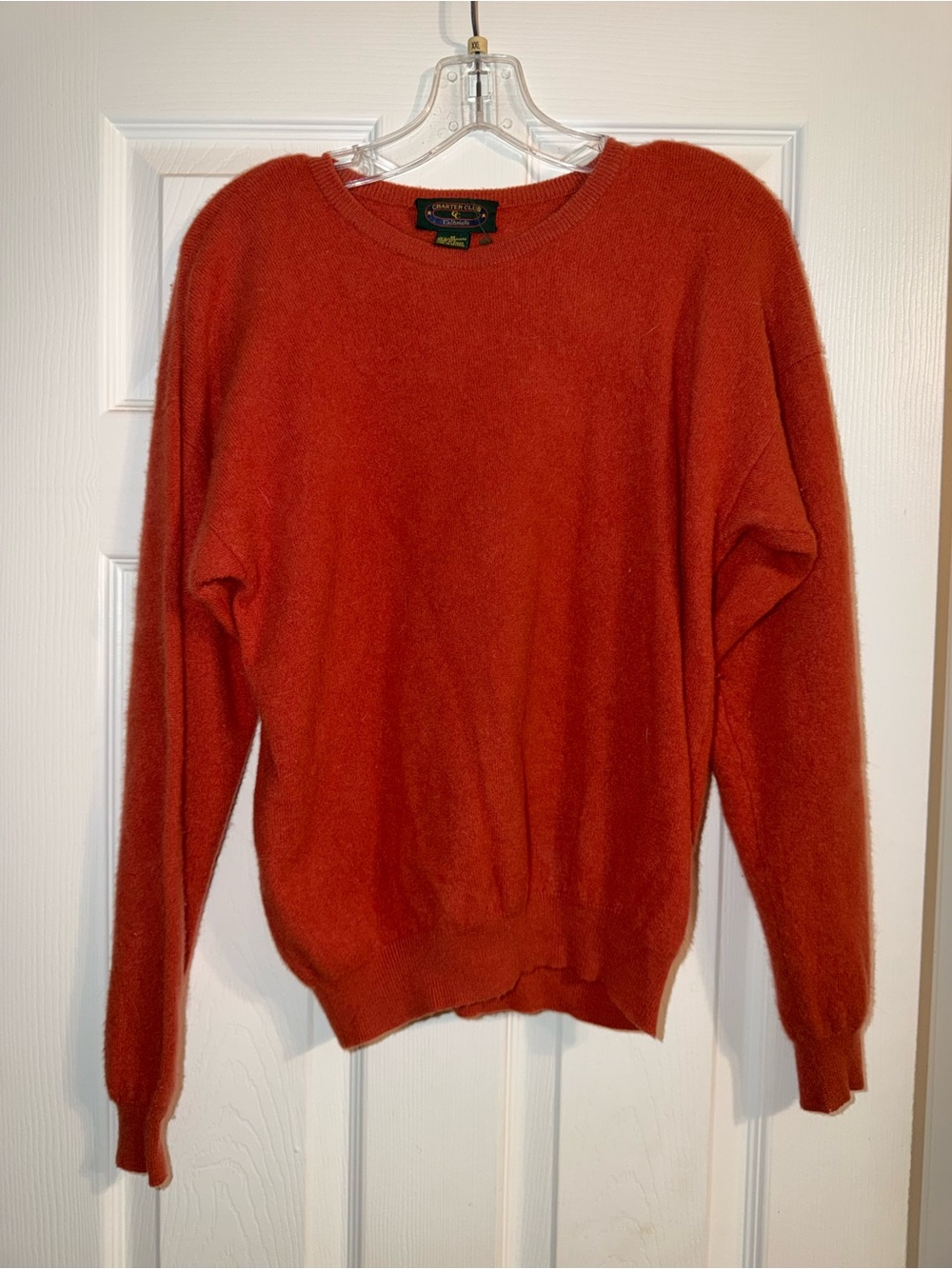 Vintage y2k Charter Club 100% Cashmere Crewneck Sweater Burnt Orange M